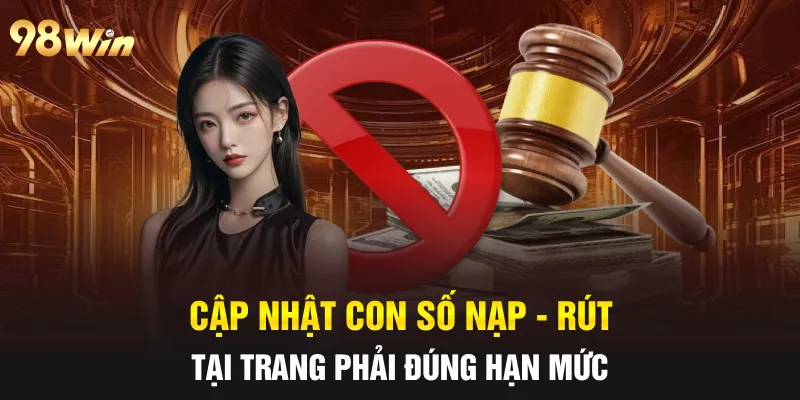 ĐIỀU KHOẢN VÀ ĐIỀU KIỆN 98WIN THIẾT LẬP HỆ THỐNG UY TÍN SỐ 1 3 Cập nhật con số nạp - rút tại trang phải đúng hạn mức
